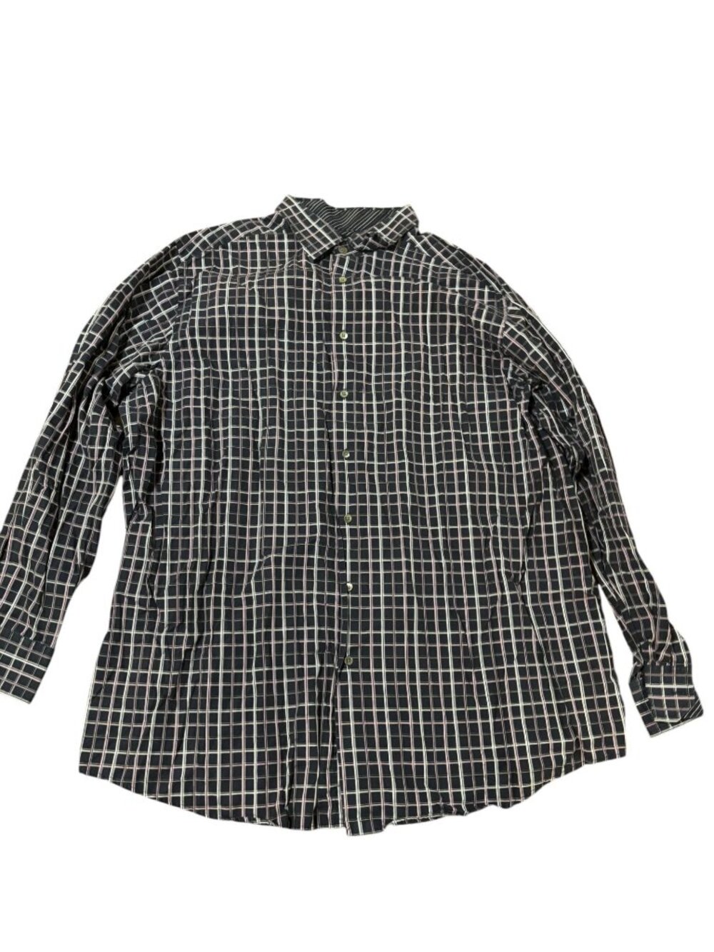 Murano 3XLT Blue Purple Grid Pattern Button Up Shirt